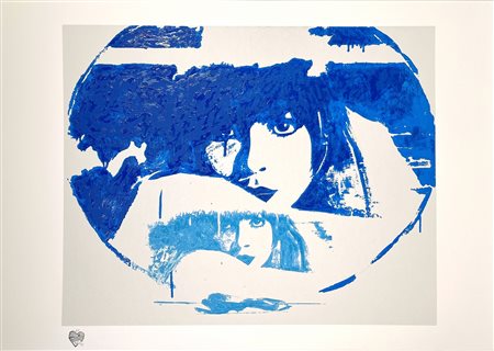 GIOSETTA FIORONI, 70 x 100 cm, “Doppio Liberty Light Blue” Serigrafia...