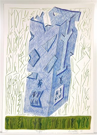 LICATA RICCARDO, 34 x 49 cm, litografia a colori Firma e anno in basso a...