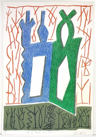 LICATA RICCARDO, 34 x 49 cm, litografia a colori Firma e anno in basso a...