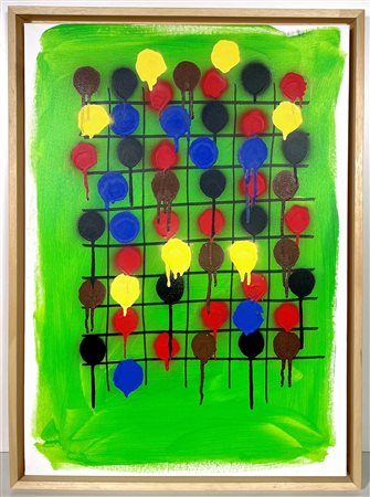 MANON DERMIS, 70 x 50 cm, Tecnica mista su tela, autentica dell'artista su...