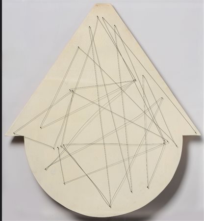 EZIO BRUNO CARACENI, 64,5 x 59 cm, Fili di metallo, chiodi e acrilico su...