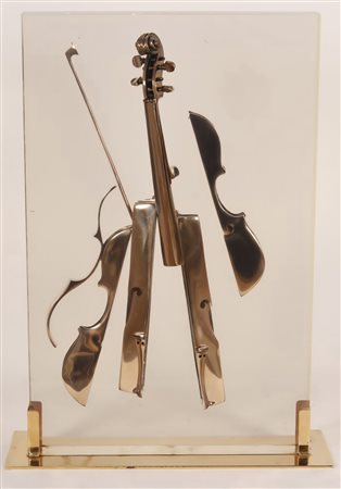 FERNANDEZ ARMAN, 76 x 46,5 x 8 cm, Violino Europa, 2004, Violino in bronzo...