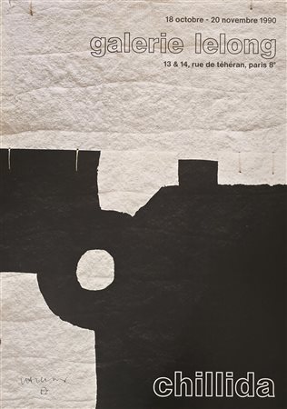 EDUARDO CHILLIDA, 50 x 70 cm, manifesto serigrafico originale della maestro...