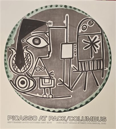 PABLO PICASSO, 64 x 71 cm, manifesto serigrafico originale della mostra...