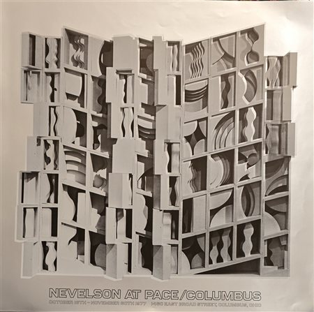 LOUISE NEVELSON, 65 x 66 cm, manifesto serigrafico originale della mostra...