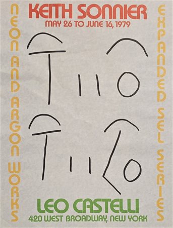 KEITH SONNIER, 56 x 43 cm, manifesto serigrafico originale della mostra...
