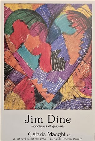 JIM DINE, 79 x 53,5 cm, manifesto serigrafico originale della mostra...