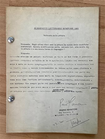 PIERO MANZONI - Piero Manzoni, 1973