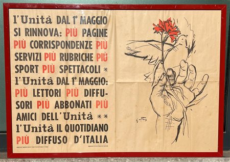 LOCANDINE D'ARTE (RENATO GUTTUSO) - L'Unità si rinnova, 1962