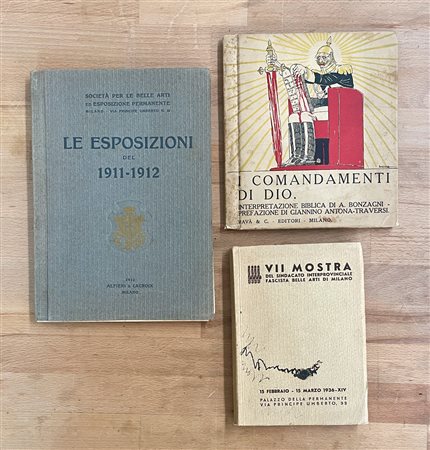 ESPOSIZIONI AL PALAZZO DELLA PERMANENTE, MILANO - Lotto unico di 3 rari cataloghi