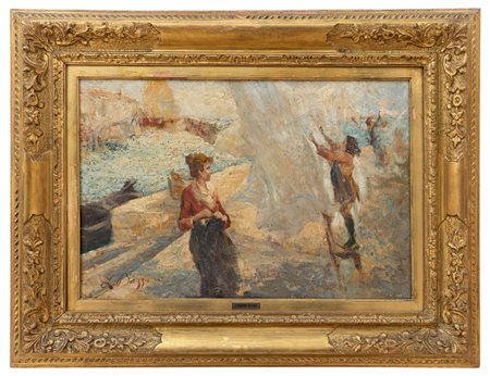 Leonardo Bazzaro - "Stendendo i panni a Chioggia"