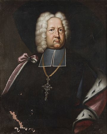 Maestro genovese del secolo XVIII "Ritratto di abate" olio su tela (cm 97x79)...