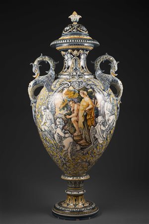 Manifattura italiana della fine del secolo XIX Grande vaso biansato in...