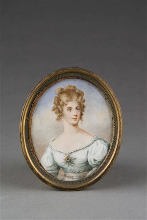 Ignoto "Miss Croker" miniatura (cm 10,5x9) firmata e datata T.Lawrence 1929....