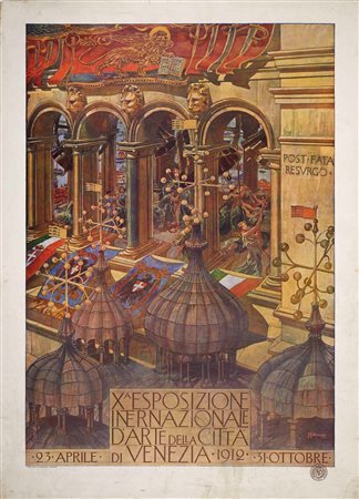 Augusto Sezanne (Firenze, 1856 - Venezia, 1935) 
"X Esposizione Internazionale d'Arte della città di Venezia 1912" 
 Cm 79x57