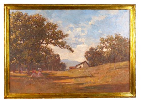 Giulio Fiori (Bologna, 07/11/1909 - Bologna, 1991) 
"Paesaggio" 
 Cm 70x100