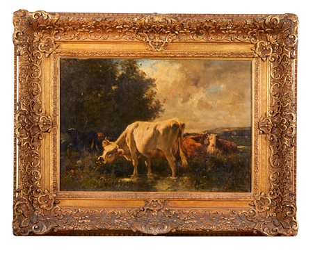 Emile Van Marcke de Lummen (1827 - 1890) 
“Senza titolo” 
 Cm 42x61