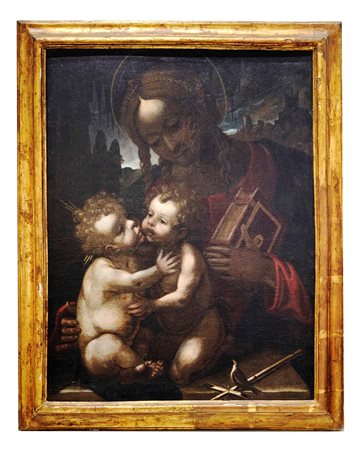 Leonardo da Vinci (ambito di) (Anchiano, 1452 - Amboise, 1519) 
"Madonna con Bambino 
 Cm 83x76