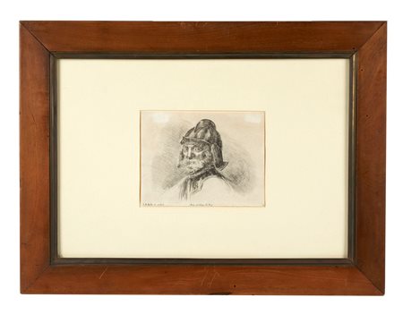  
"Testa di guerriero" 
  Cm 11,2x14,6