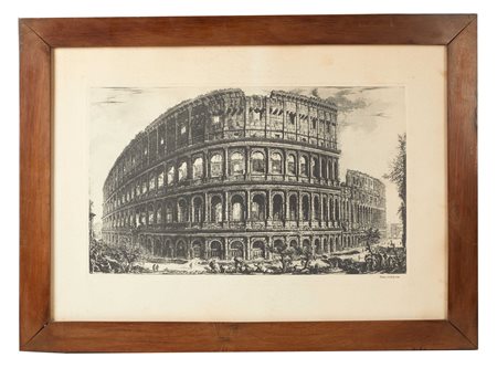 Giovanni Battista Piranesi (Mogliano, 04/10/1720 - Roma, 09/11/1778) 
"Il Colosseo" 
 Cm 32x54