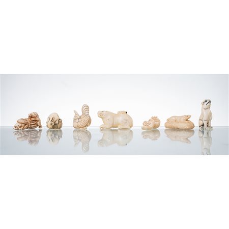 MANIFATTURA GIAPPONESE DEI PRIMI DEL '900, Sette netsuke