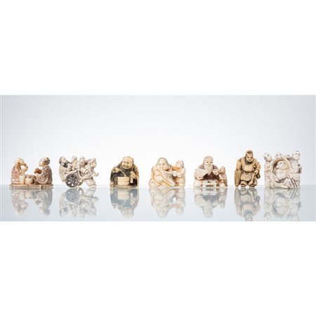 MANIFATTURA GIAPPONESE DEI PRIMI DEL '900, Sette netsuke