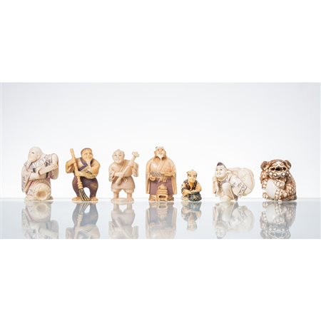 MANIFATTURA GIAPPONESE DEI PRIMI DEL '900, Sette netsuke