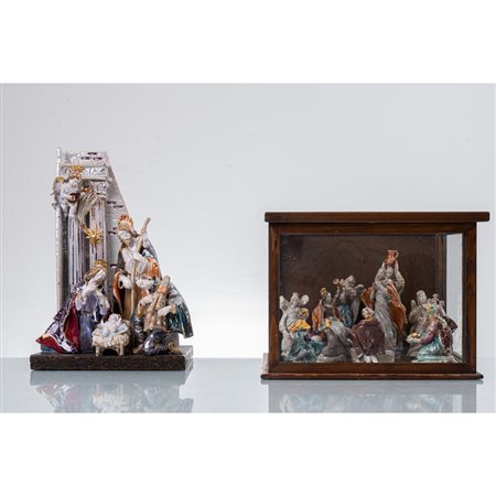 MANIFATTURA CALTAGIRONE SECONDA METÀ XX SEC., Presepe e gruppo