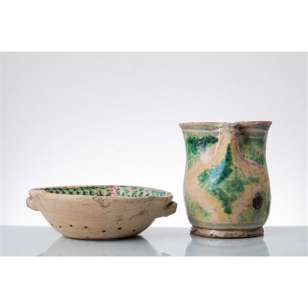 MANIFATTURA SICILIANA DEL XIX SECOLO, Cannata e scolapasta