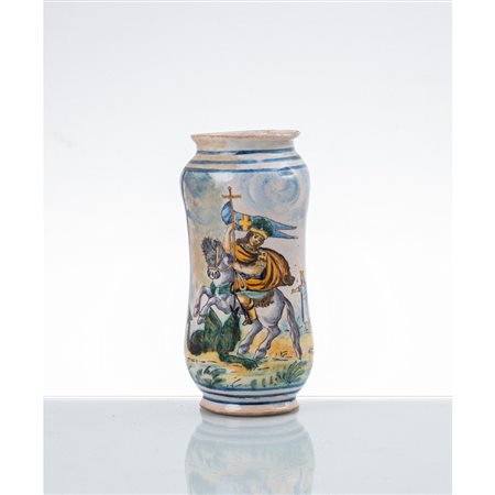 MANIFATTURA DI CALTAGIRONE FINE DEL XVIII SECOLO, Albarello