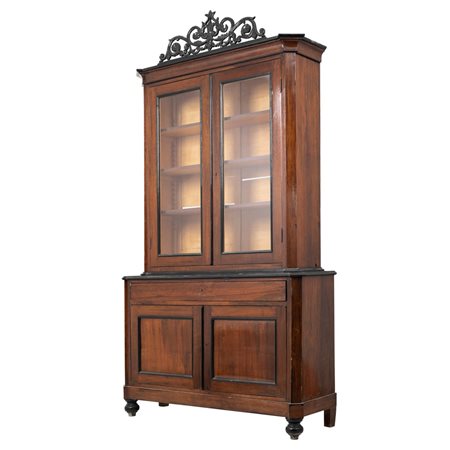 MANIFATTURA SICILIANA DEL XIX SECOLO, Credenza con vetrina