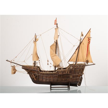 MANIFATTURA ITALIANA SECONDA METÀ XX SECOLO, Modellino galeone