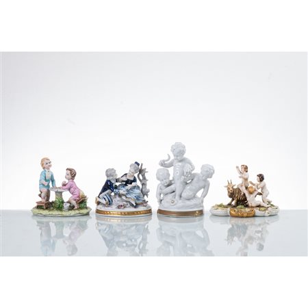 MANIFATTURA CAPODIMONTE DEL XX SECOLO, Quattro sculture