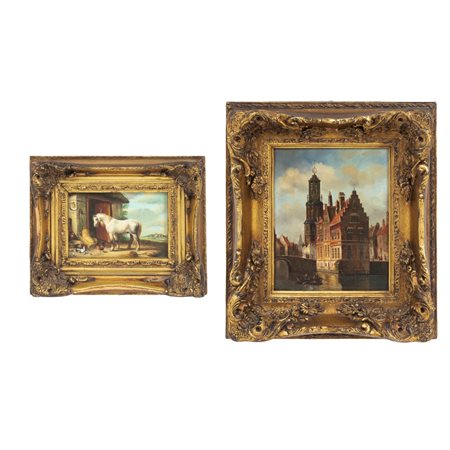 PITTORE DEL XX SECOLO, Due oli su tavola