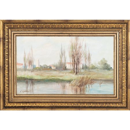 FRANCESCO GATTUSO, Paesaggio, Olio su tela