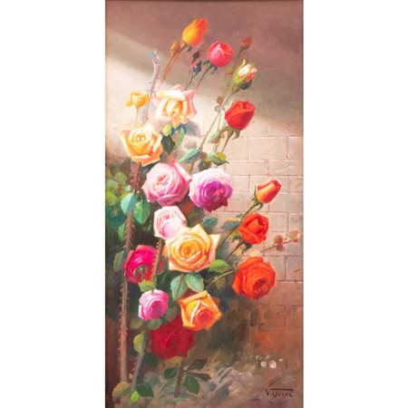 VINCENZO UDINE, Fiori, Olio su tela