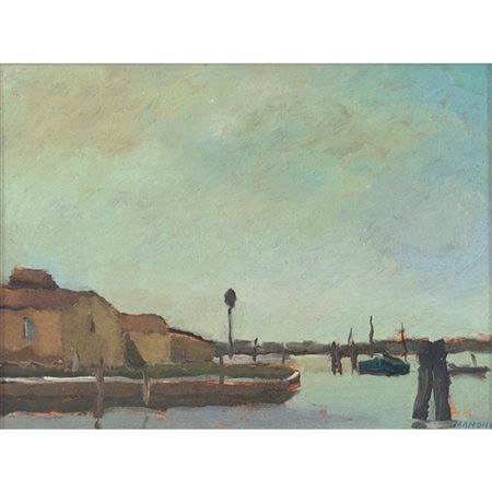 GIUSEPPE MANONI, Sant'Erasmo a Venezia, Olio su tavola