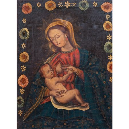 SCUOLA SUD AMERICANA DEL XIX SECOLO, Olio su tela.