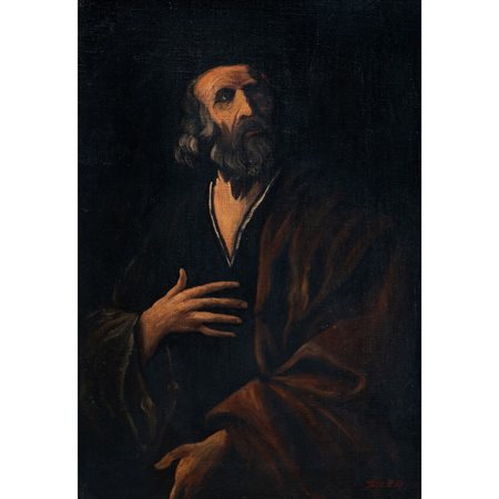 PITTORE ITALIANO DEL XX SECOLO, Santo, Olio su tela