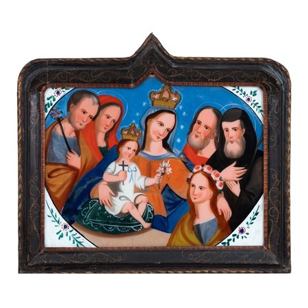 MANIFATTURA SICILIANA DEL XIX SECOLO, Pittura su vetro