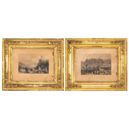 MANIFATTURA SICILIANA DEL XIX SECOLO, Coppia di cornici