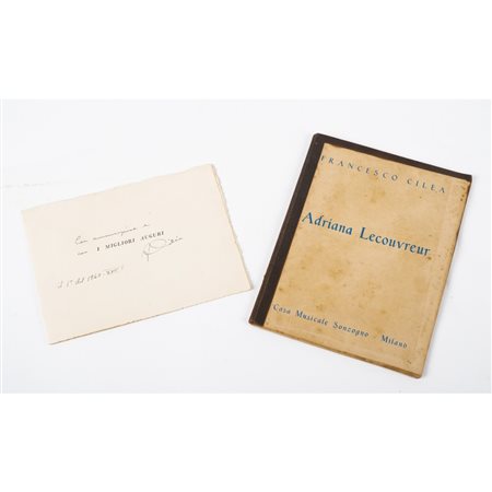 BIBLIETTO AUTOGRAFO E LIBRETTO DELLA ADRIANA LECOUVREUR DEL ...