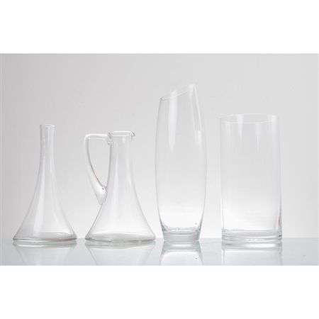 DUE VASI, DECANTER E BROCCA in vetro