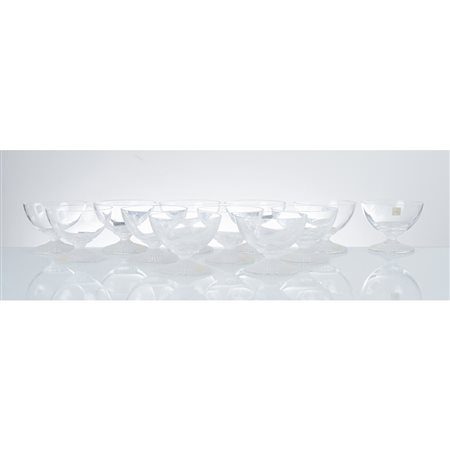 LALIQUE, Dodici coppe in cristallo
