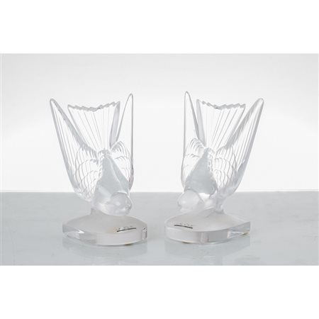 LALIQUE, Coppia di fermalibri in cristallo