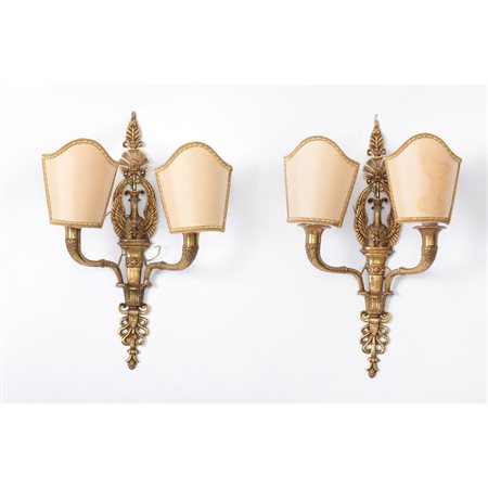 MANIFATTURA FRANCESE DEL XX SECOLO, Coppia di applique