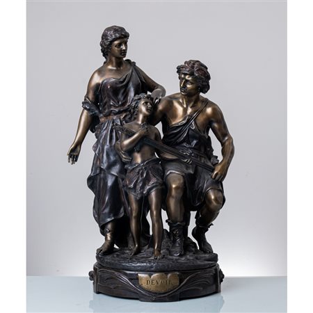 MANIFATTURA FRANCESE DEL XX SECOLO, Gruppo in bronzo