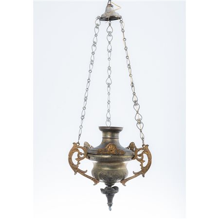 MANIFATTURA SICILIANA DEL XIX SECOLO, Lampada votiva