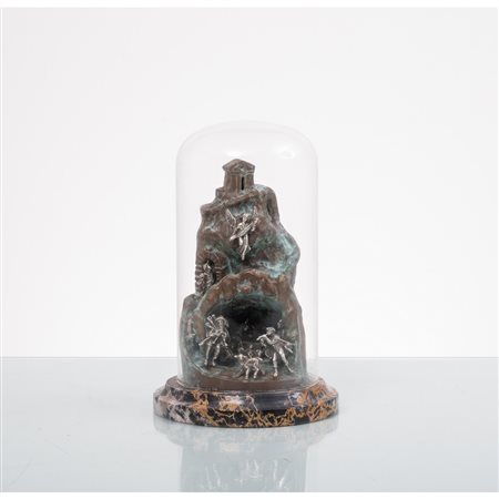 PRESEPE in bronzo con personaggi in argento