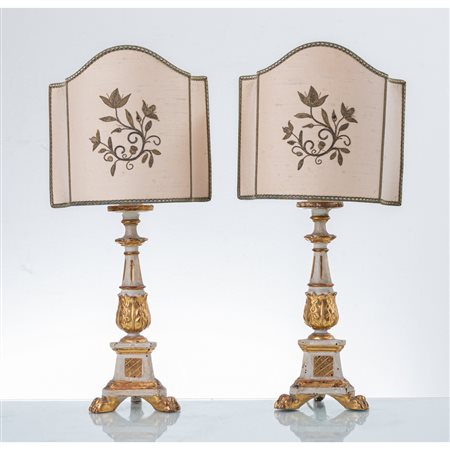MANIFATTURA ITALIANA DEL XIX SECOLO, Coppia di candelieri